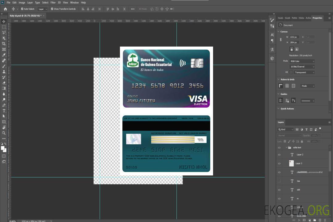 Carte électronique visa de la Banque nationale de Guinée équatoriale template Carte électronique visa de la Banque nationale de Guinée équatoriale template